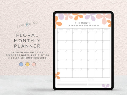 Floral Monthly Planner