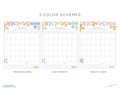 Floral Monthly Planner